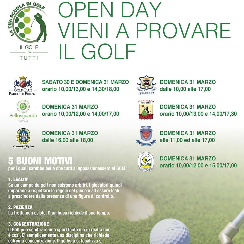 Golf Day sabato 30 e domenica 31 MARZO 2019